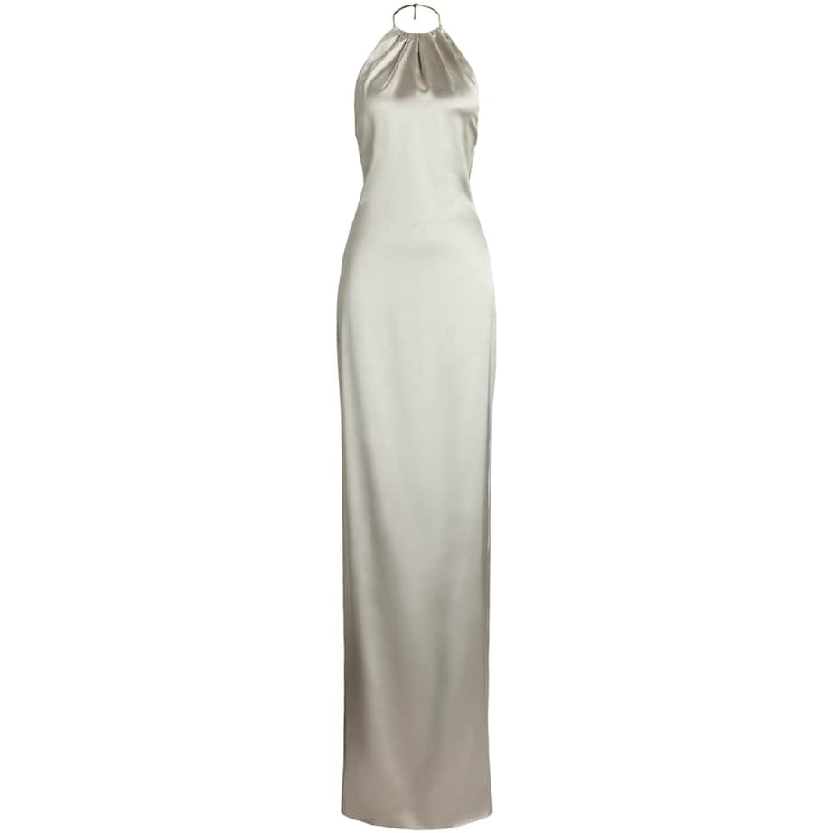 Ralph Lauren Collection Beige Stretch-Satin Corra Maxi Dress
