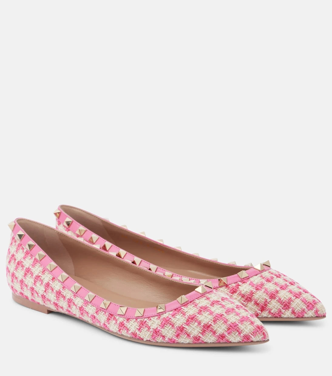 Valentino Garavani - Rockstud tweed ballet flats