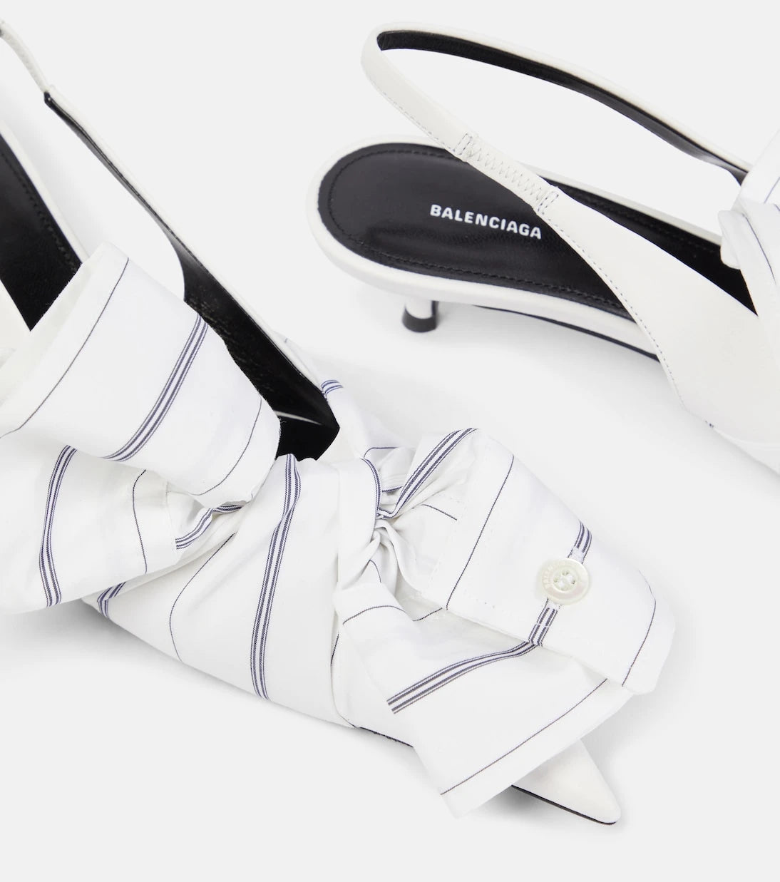 Balenciaga - Knife 40 leather slingback pumps