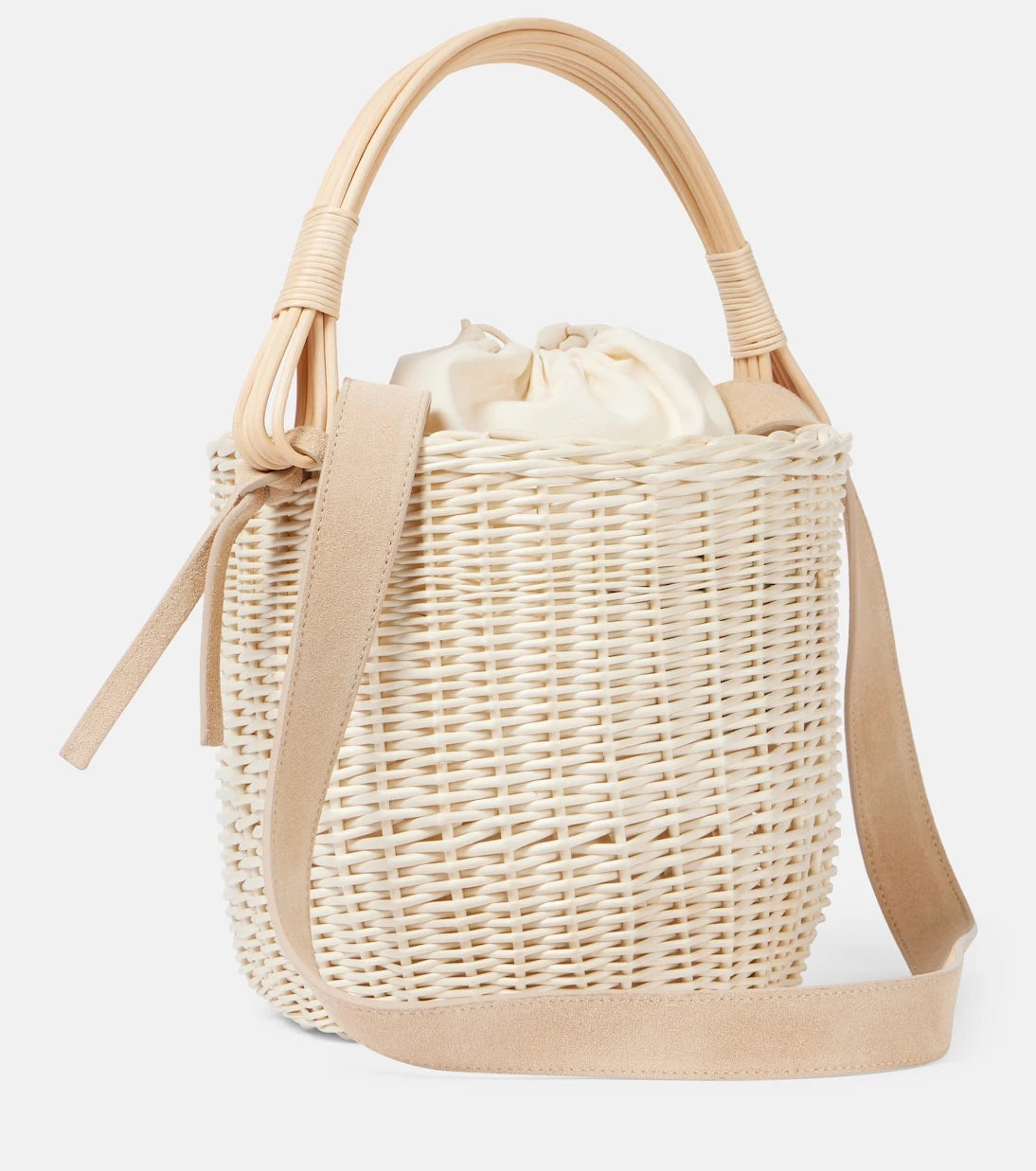 Ruslan Baginskiy - Iza rattan-trimmed wicker basket bag