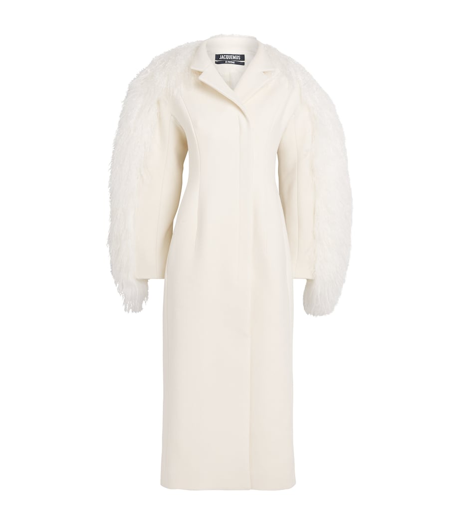 Virgin Wool Boa Coat 110 OFF-WHITE
