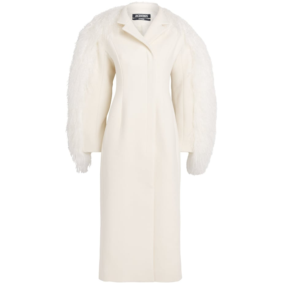 Virgin Wool Boa Coat 110 OFF-WHITE