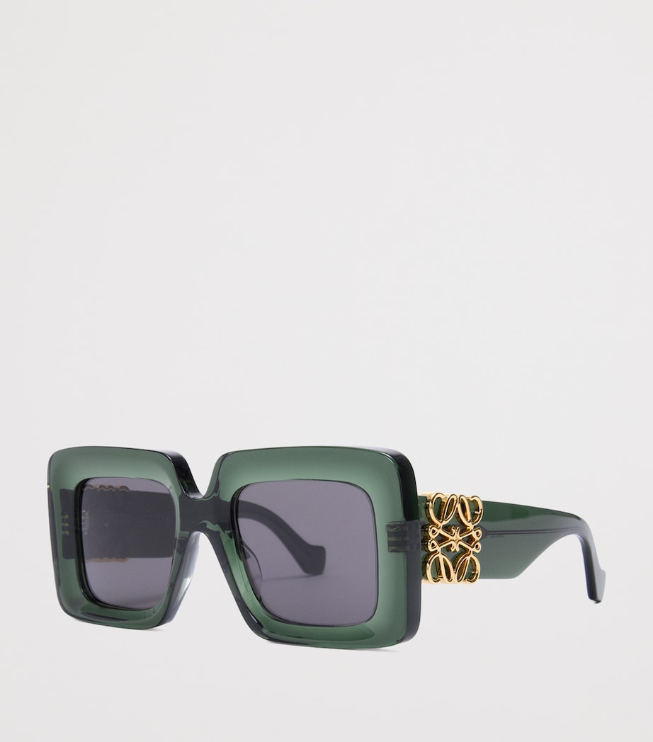 Green Bevelled Square Sunglasses