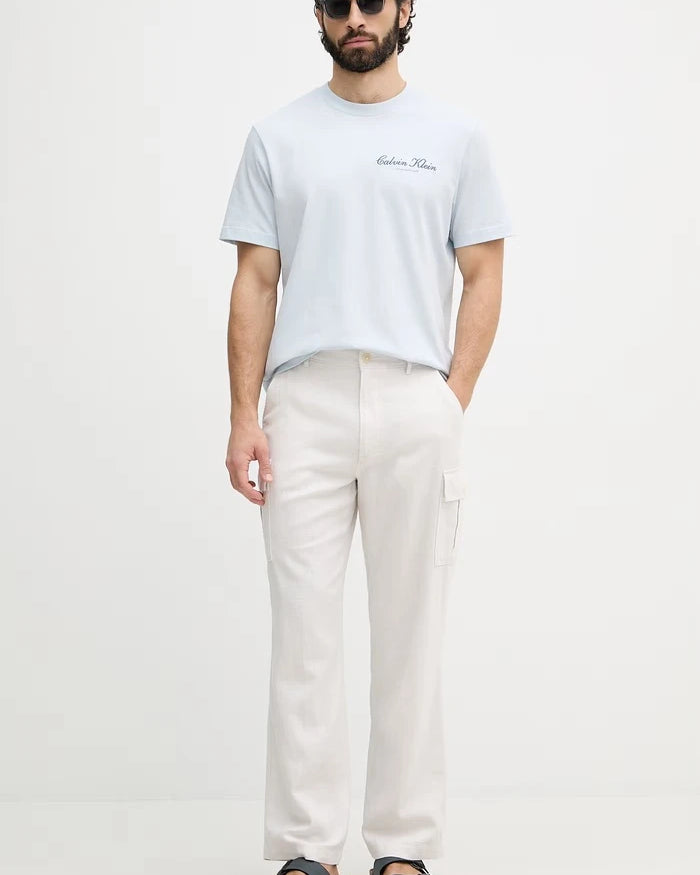 Calvin Klein Jeans erkek kargo pantolon keten