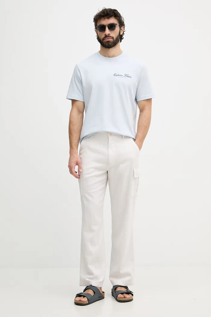 Calvin Klein Jeans erkek kargo pantolon keten