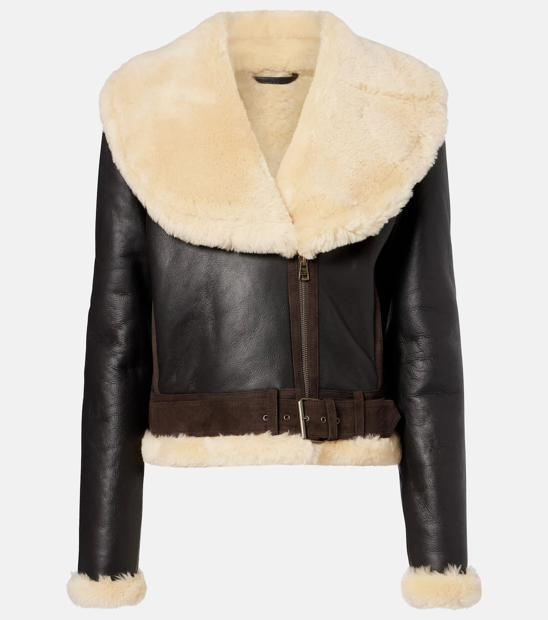 JW Anderson - Shearling-trimmed leather jacket