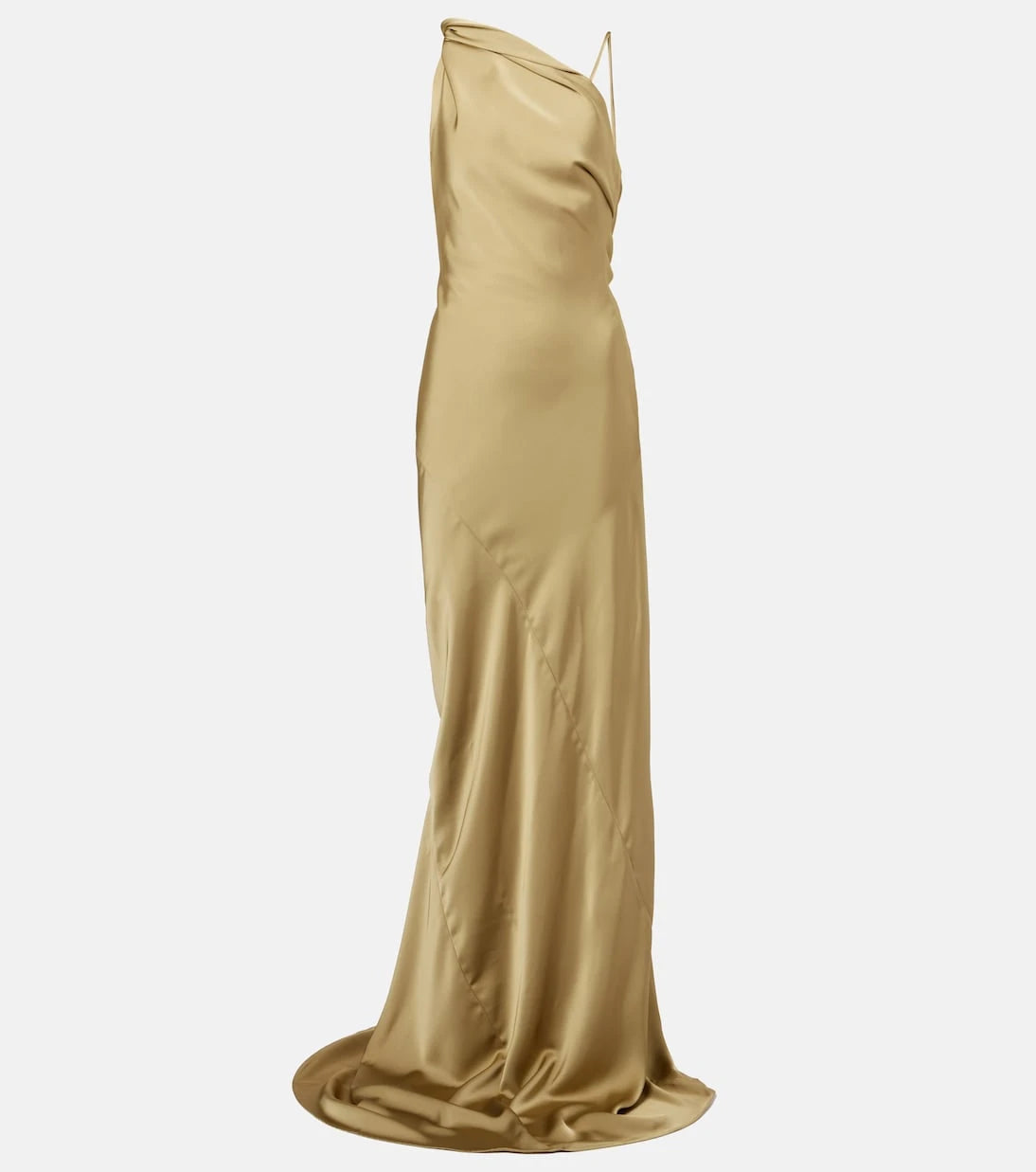 Entire Studios - Draped one-shoulder lamé gown