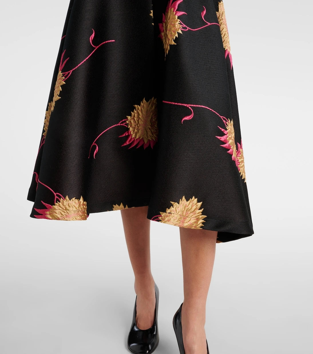 La DoubleJ - Milano jacquard satin midi skirt