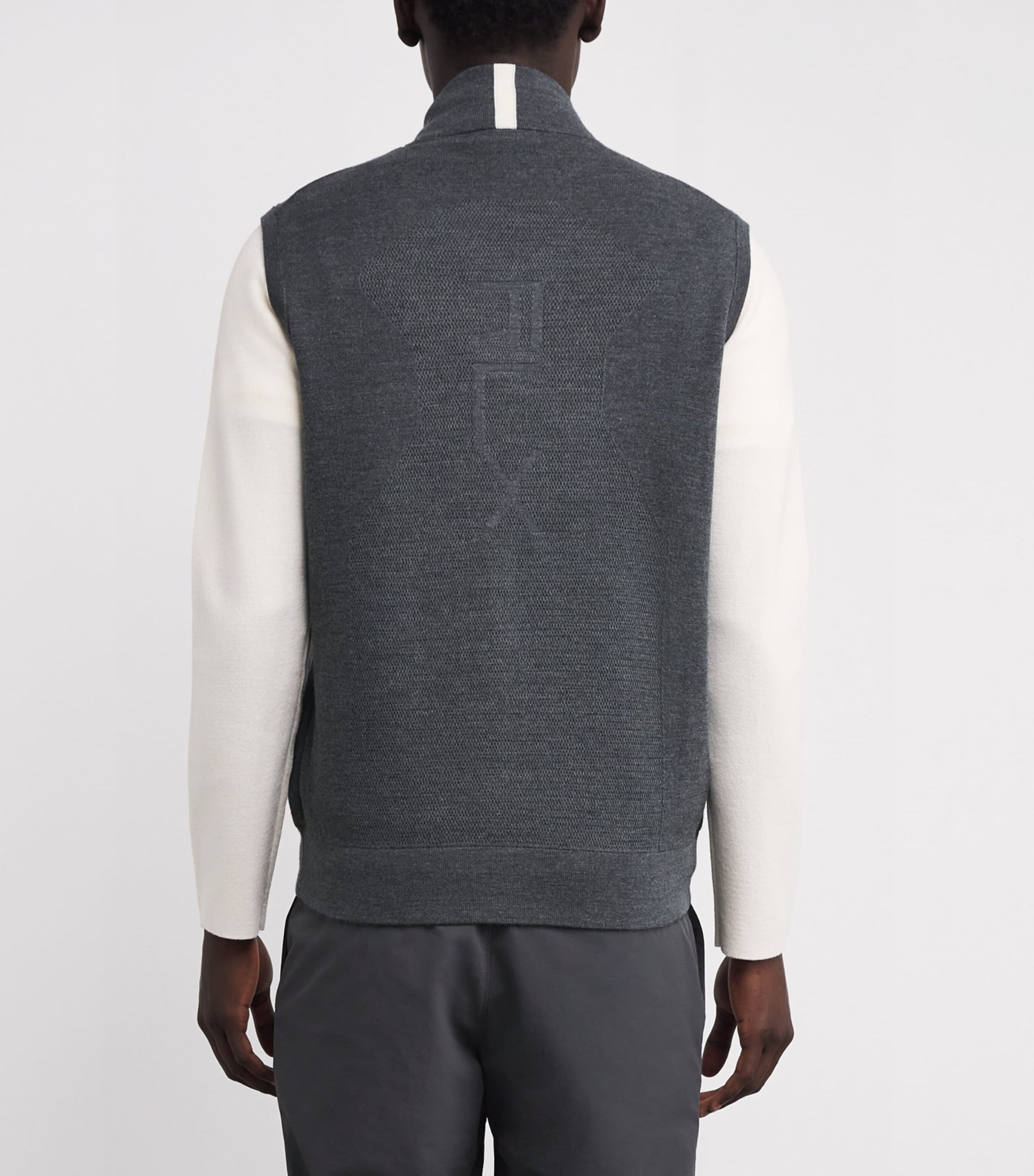 Grey COOLMAX Zip-Up Sweater Vest