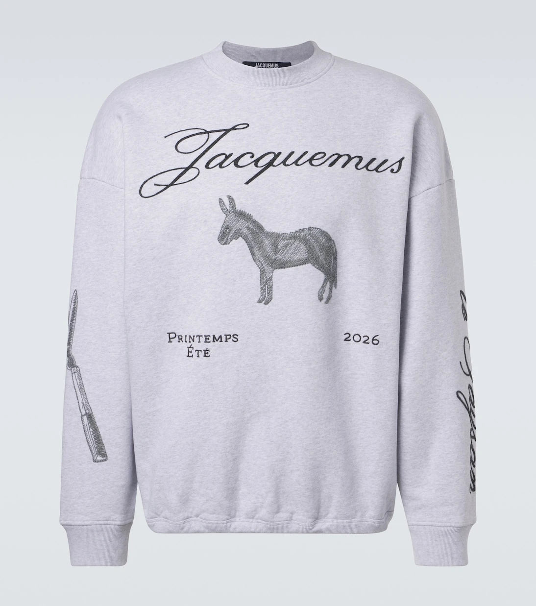 Jacquemus - J embroidered cotton fleece sweatshirt