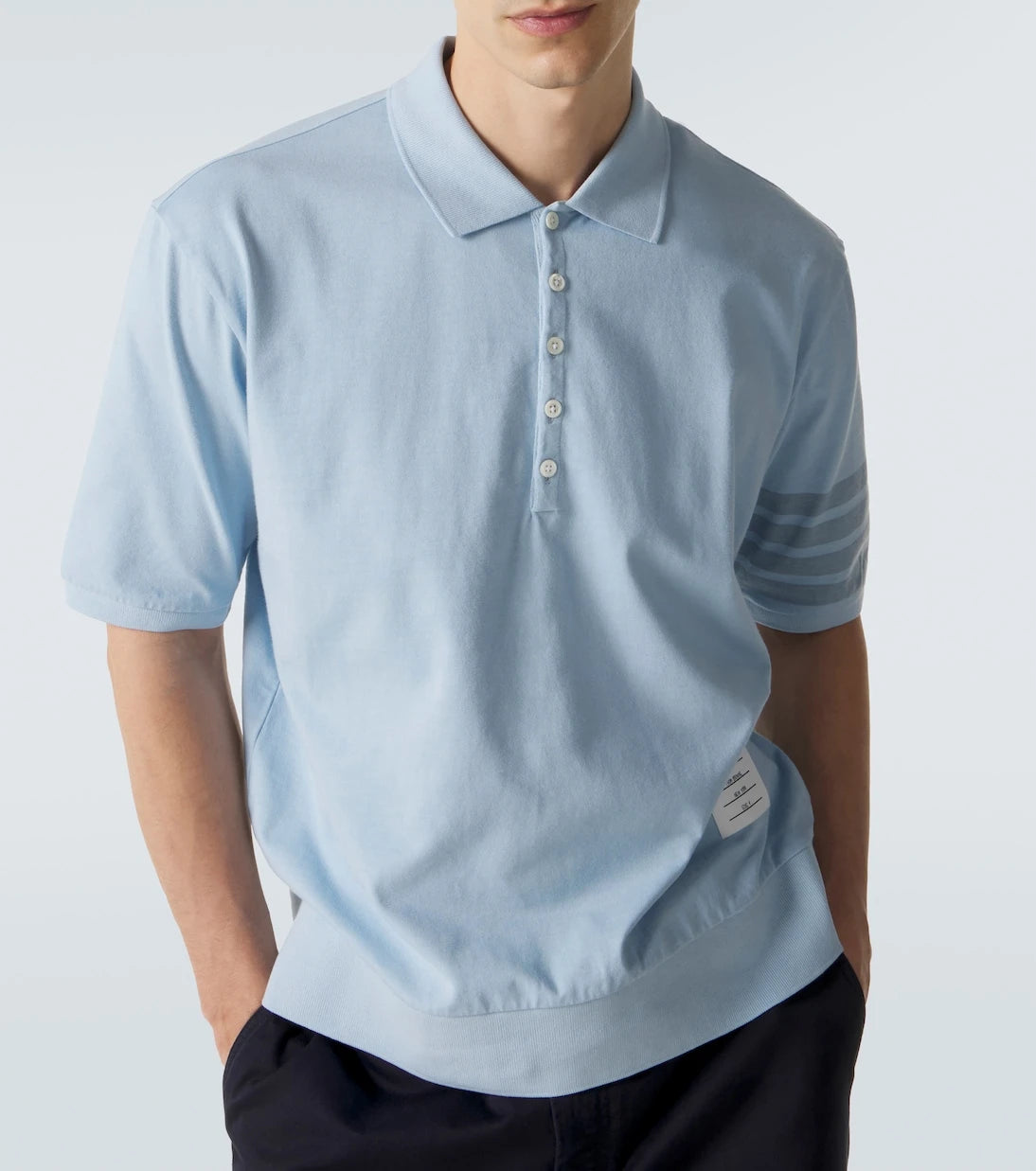Thom Browne - 4-Bar cotton jersey polo shirt
