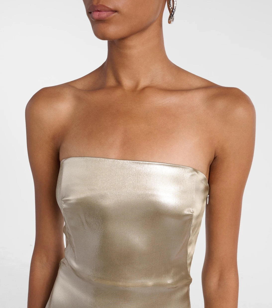 Galvan - Strapless satin bustier gown