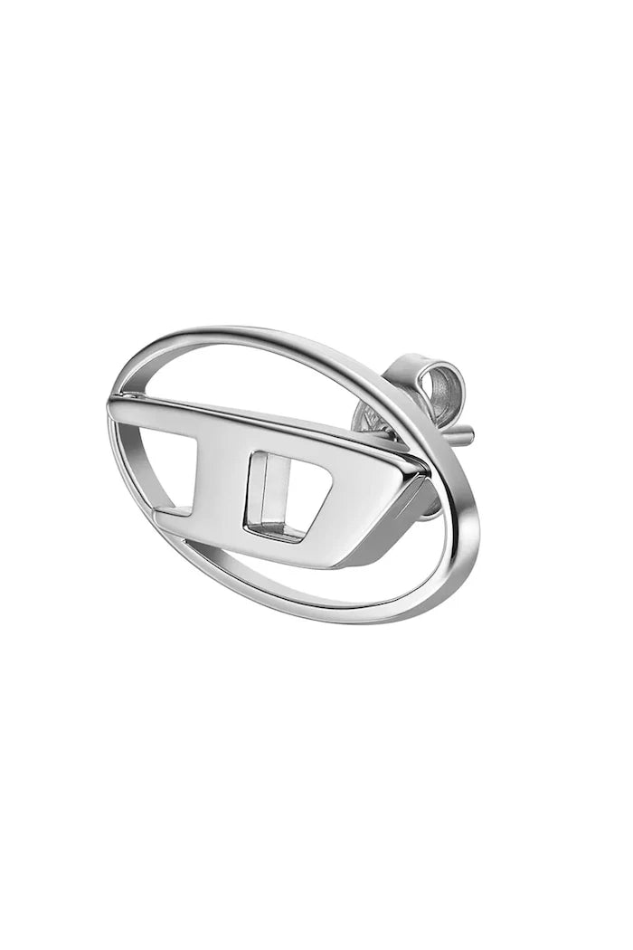 Diesel Erkek Paslanmaz Çelik Küpe Oval D Logo