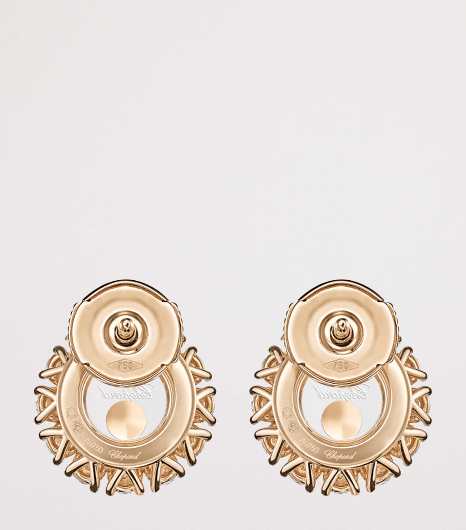 Chopard Rose Gold and Diamond Happy Diamonds Icons Joaillerie Stud Earrings