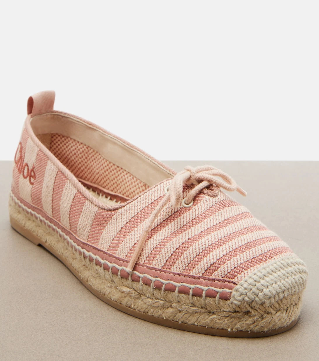 Chloé - Isla striped canvas espadrilles
