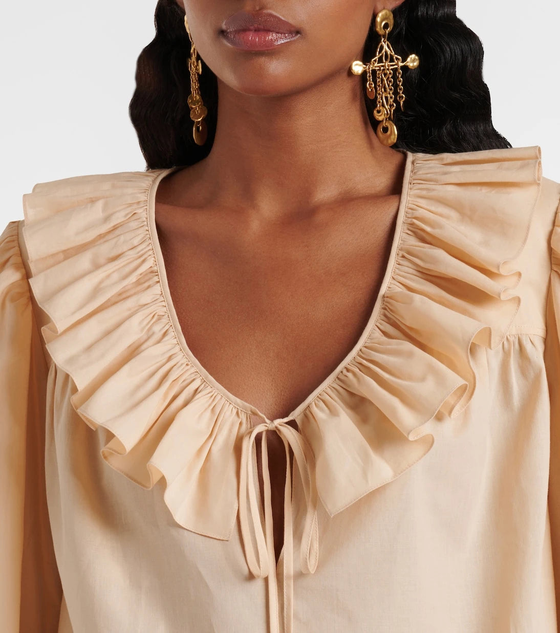 Chloé - Ruffled cotton voile blouse