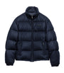 Blue Cashmere Logo Puffer Jacket