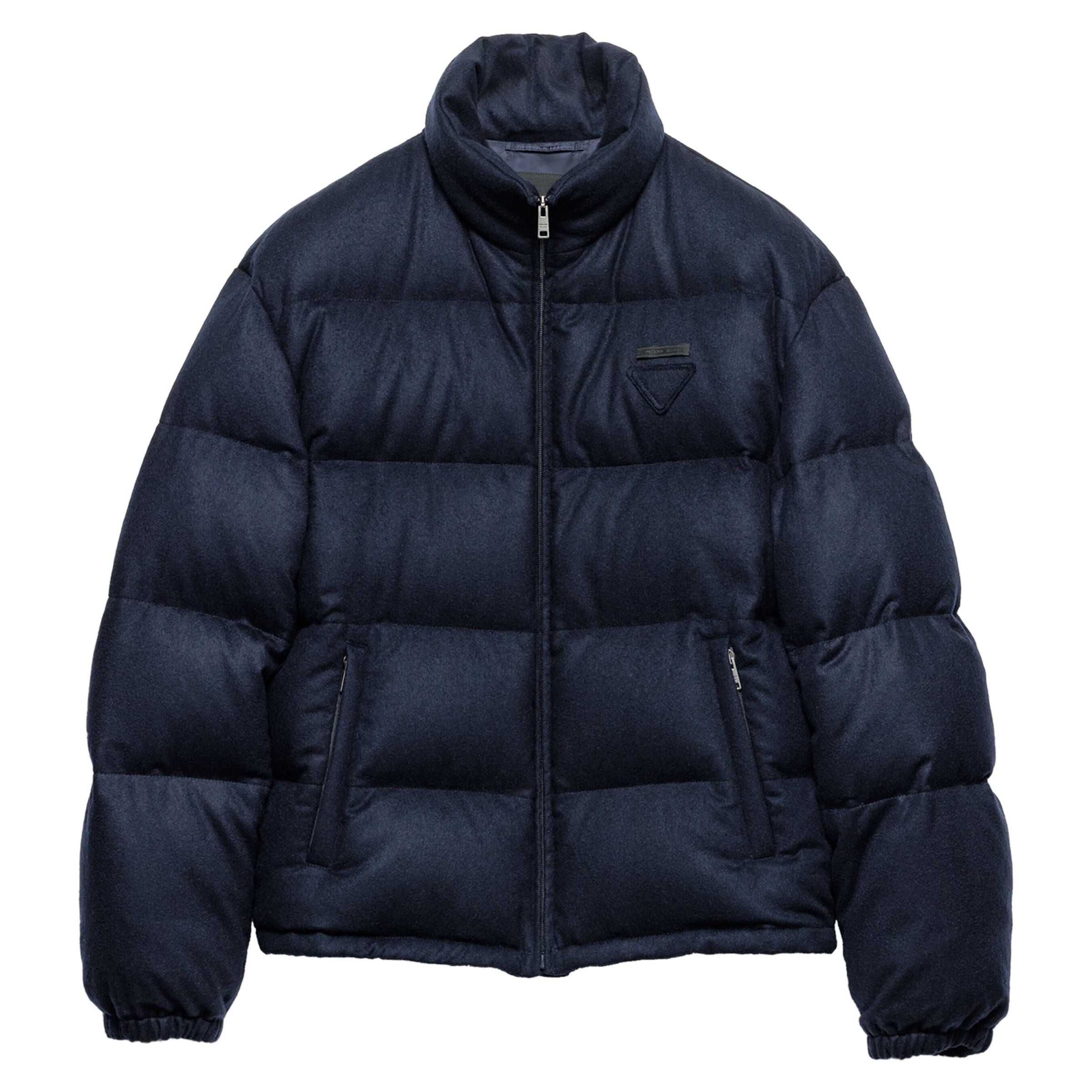 Blue Cashmere Logo Puffer Jacket