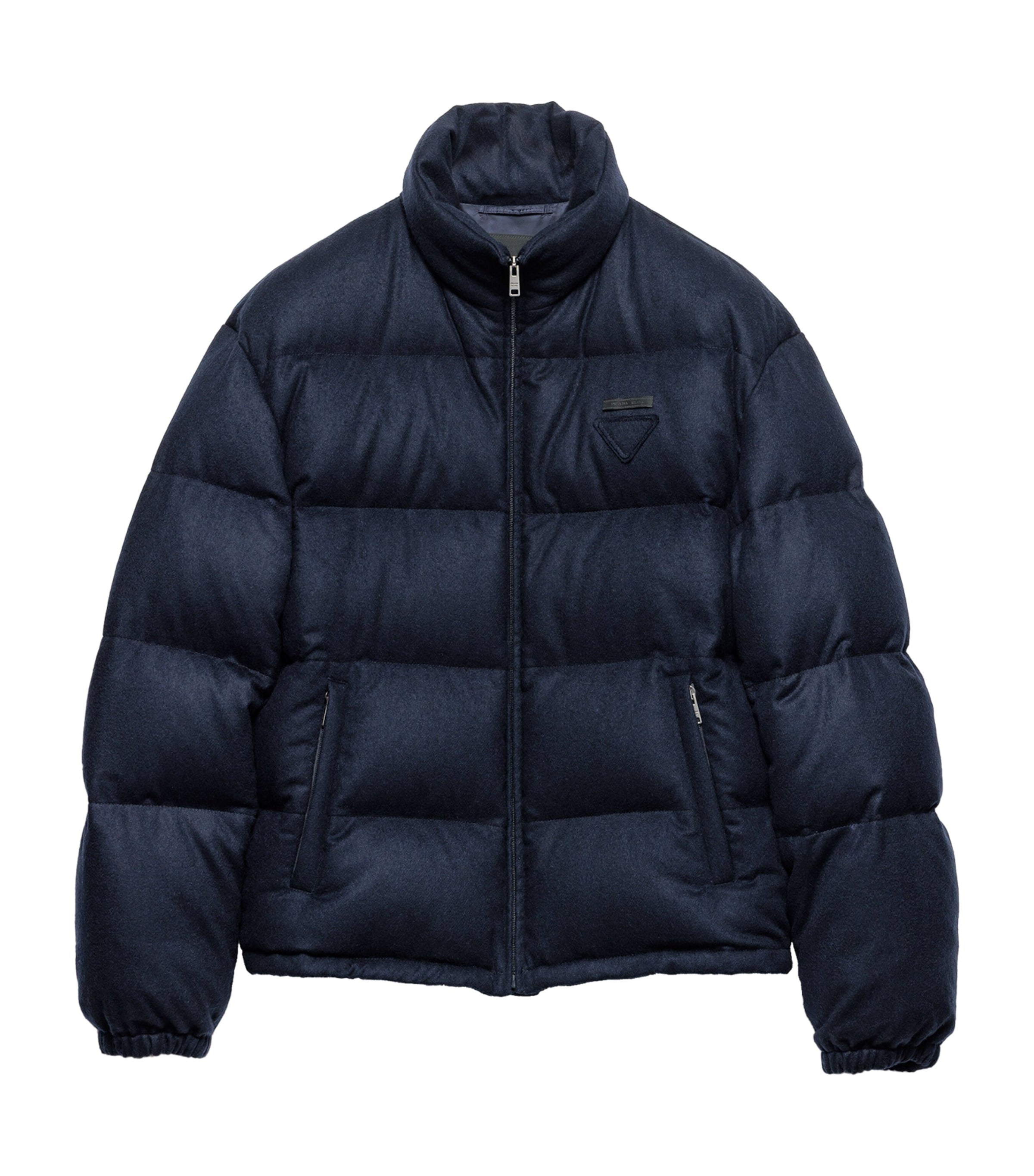 Blue Cashmere Logo Puffer Jacket