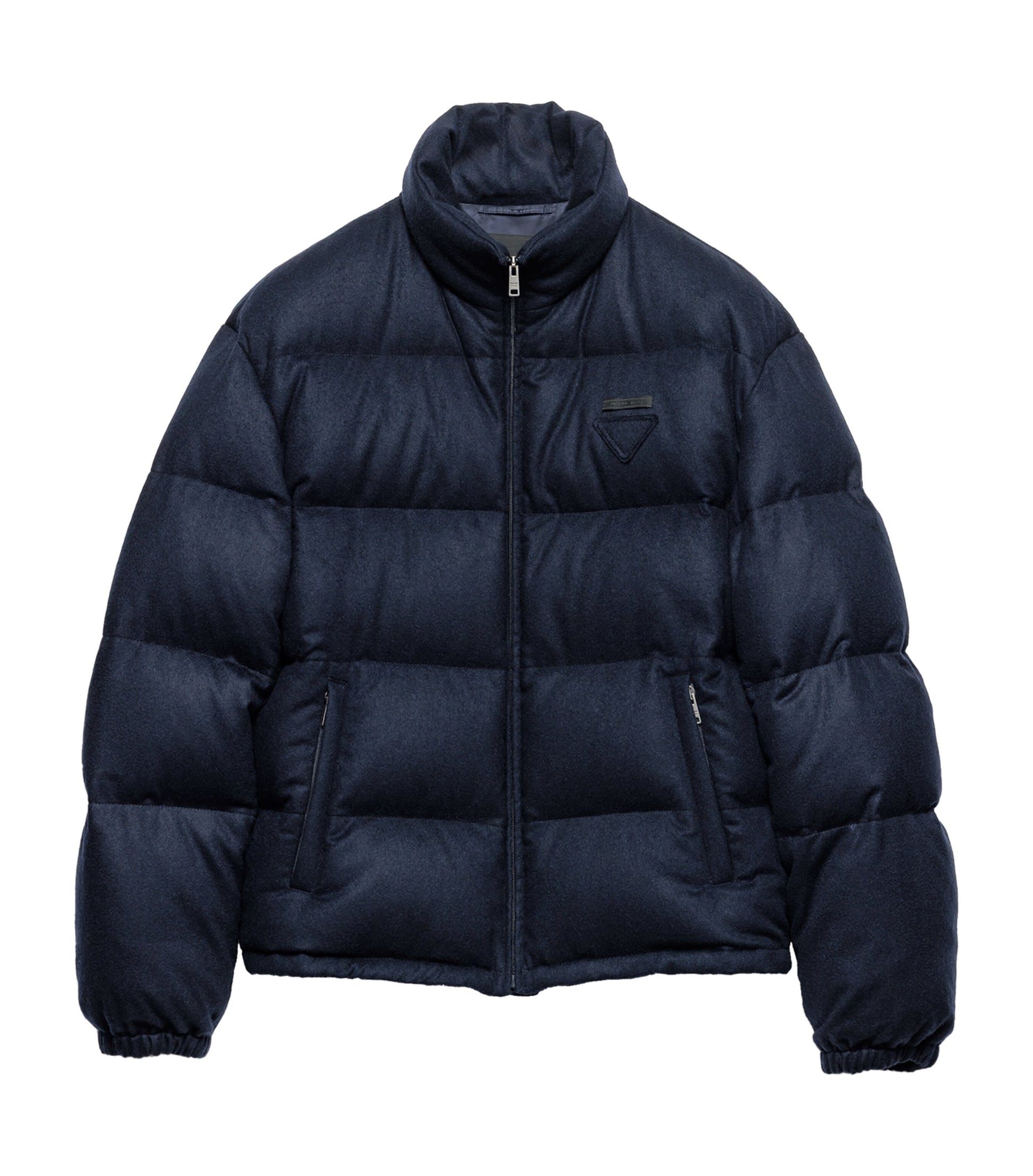 Blue Cashmere Logo Puffer Jacket
