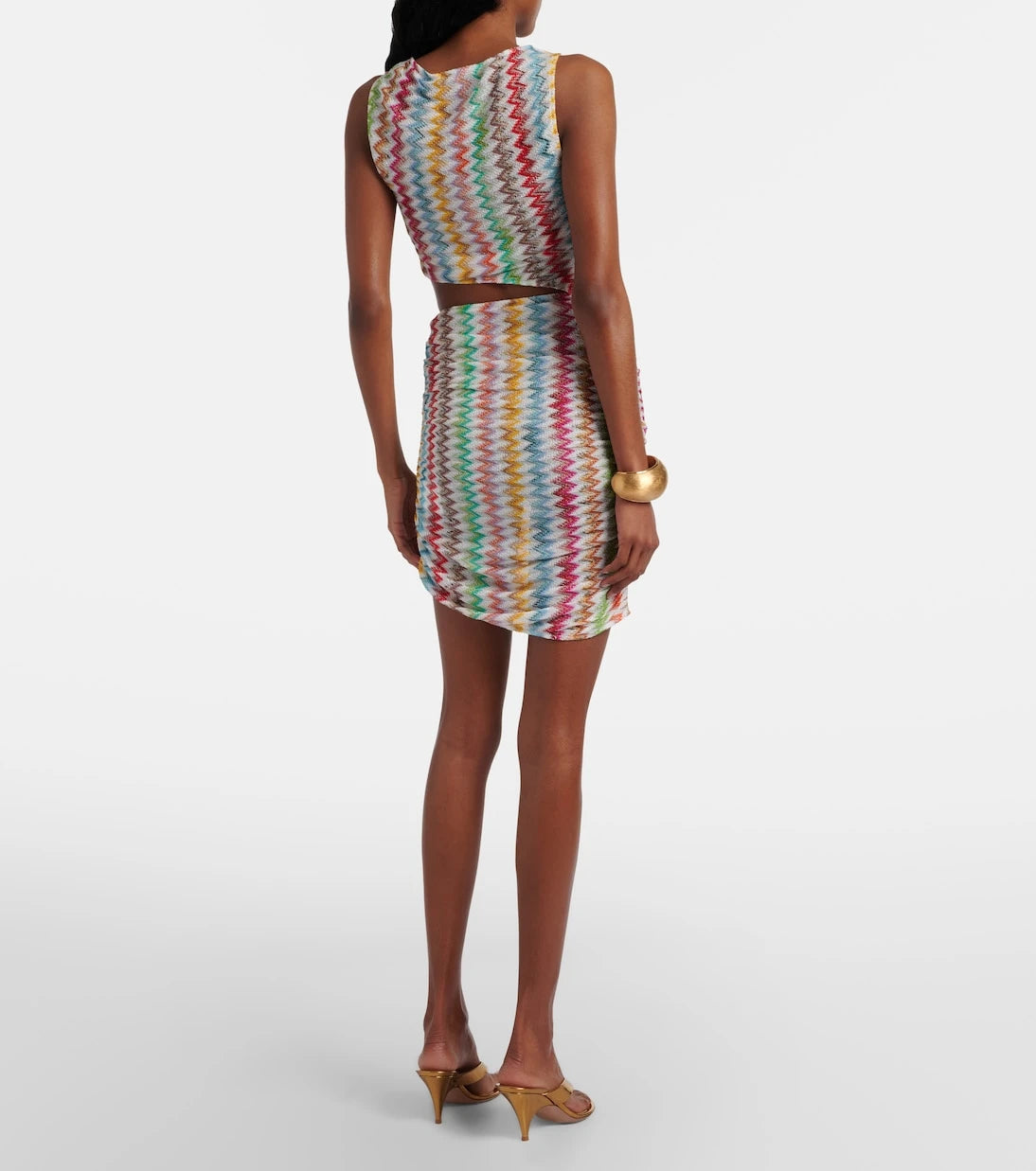 Missoni - فستان الشاطئ من اللاميه بقصة متعرجة