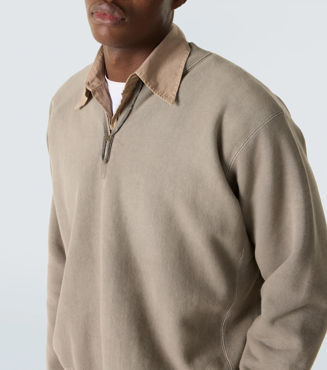 A.Presse - Vintage cotton jersey half-zip sweatshirt
