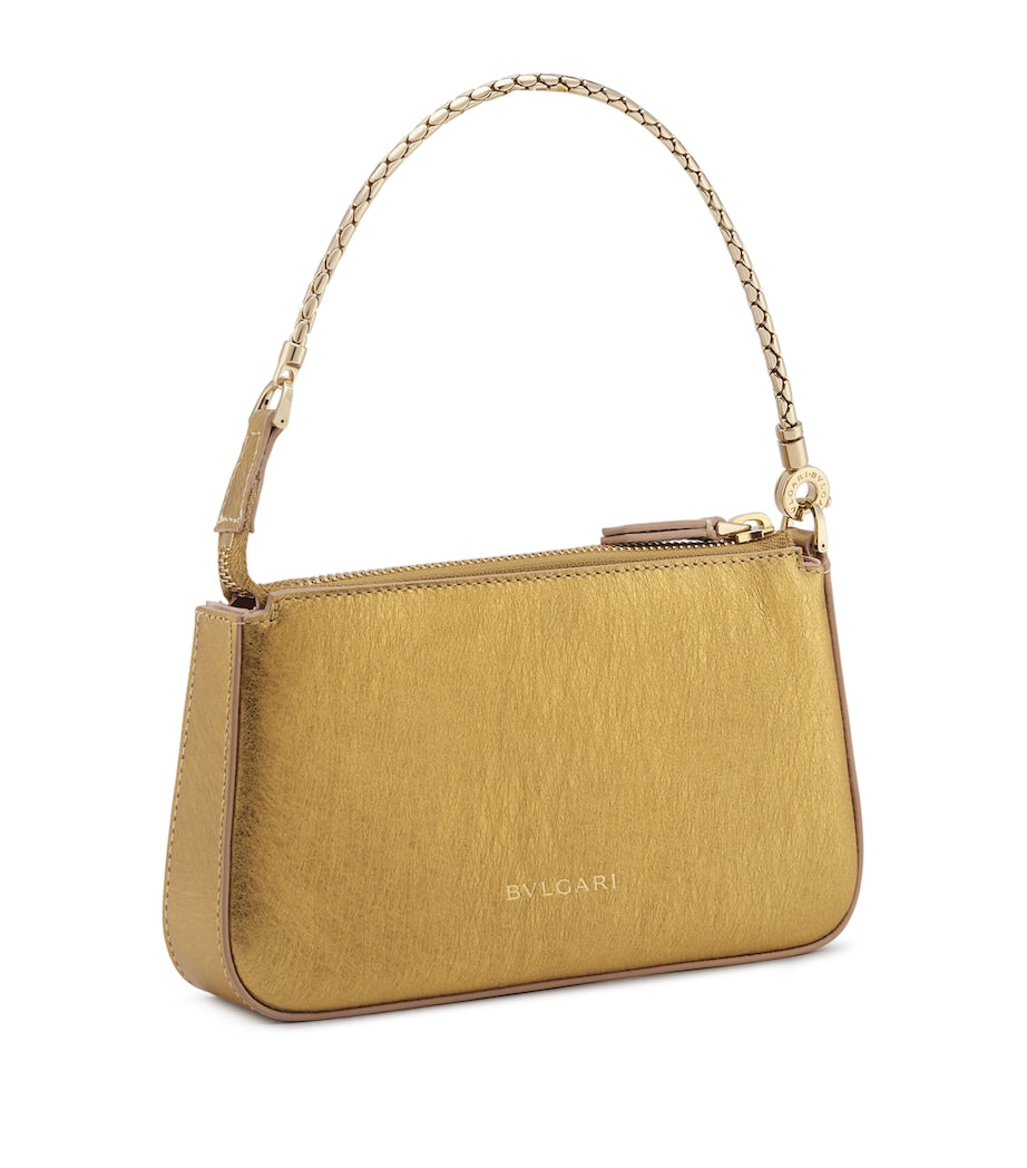 Bvlgari Gold Leather Serpenti Forever Clutch Bag