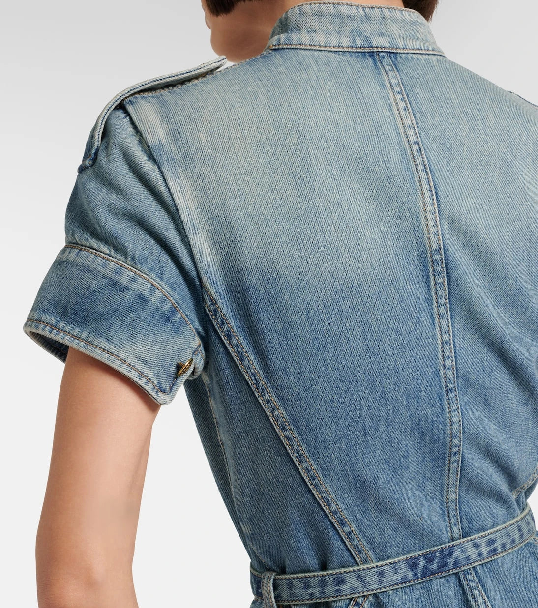 McQueen - Belted denim shirt dress