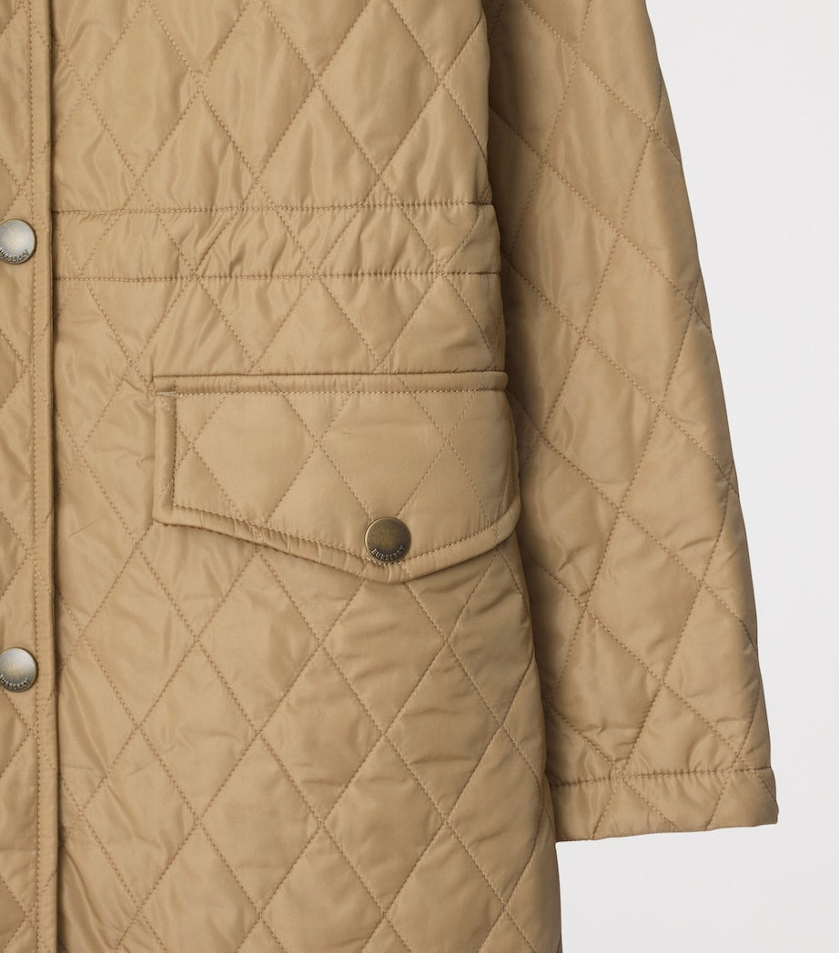 Burberry Beige Nylon Quilted Hooded Parka