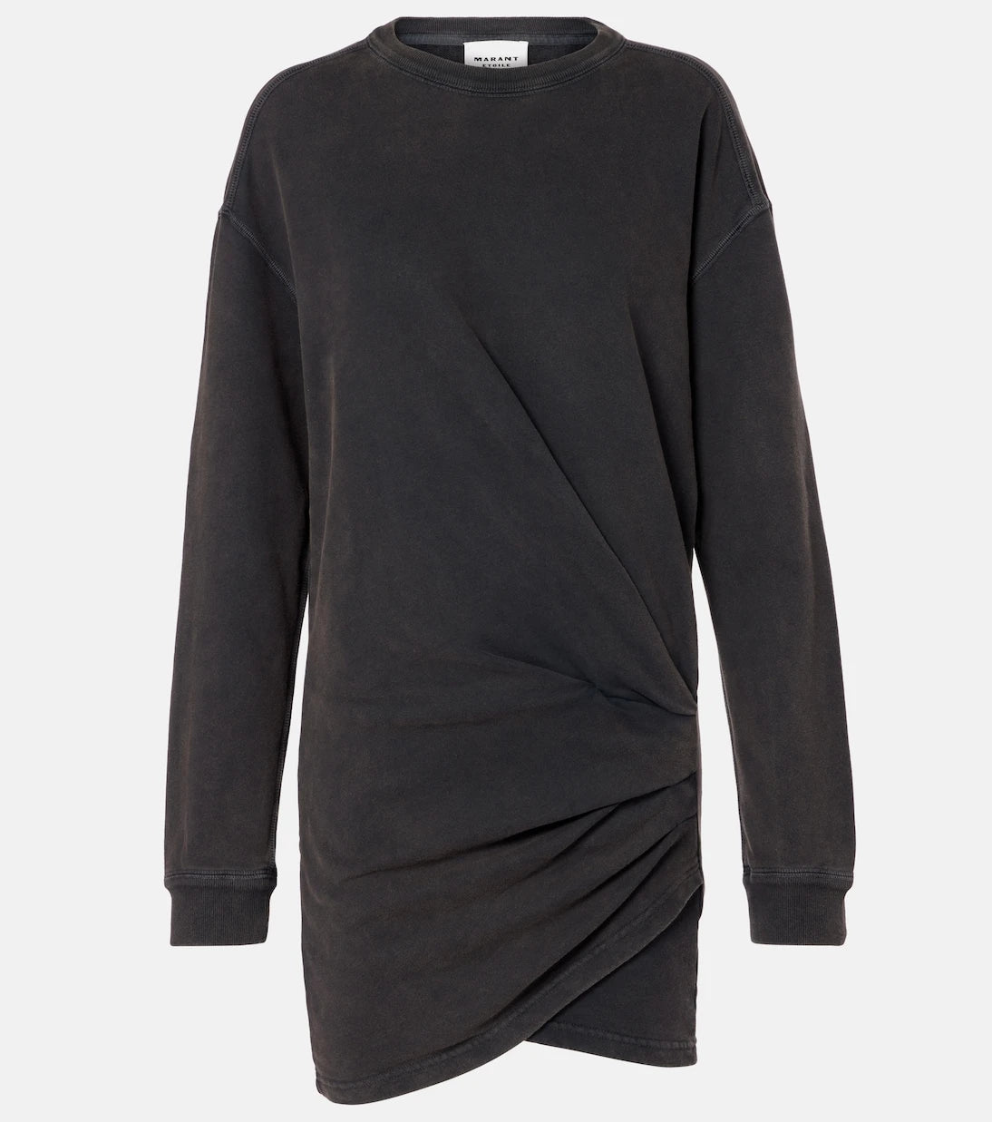 Marant Etoile - Pipper gathered cotton sweatshirt dress