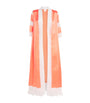 Orange Silk Lace-Trim Calliope Robe