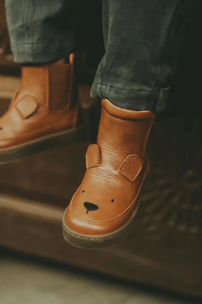 Donsje Thuru Classic Boots Bear Çocuk Deri Kışlık Botlar