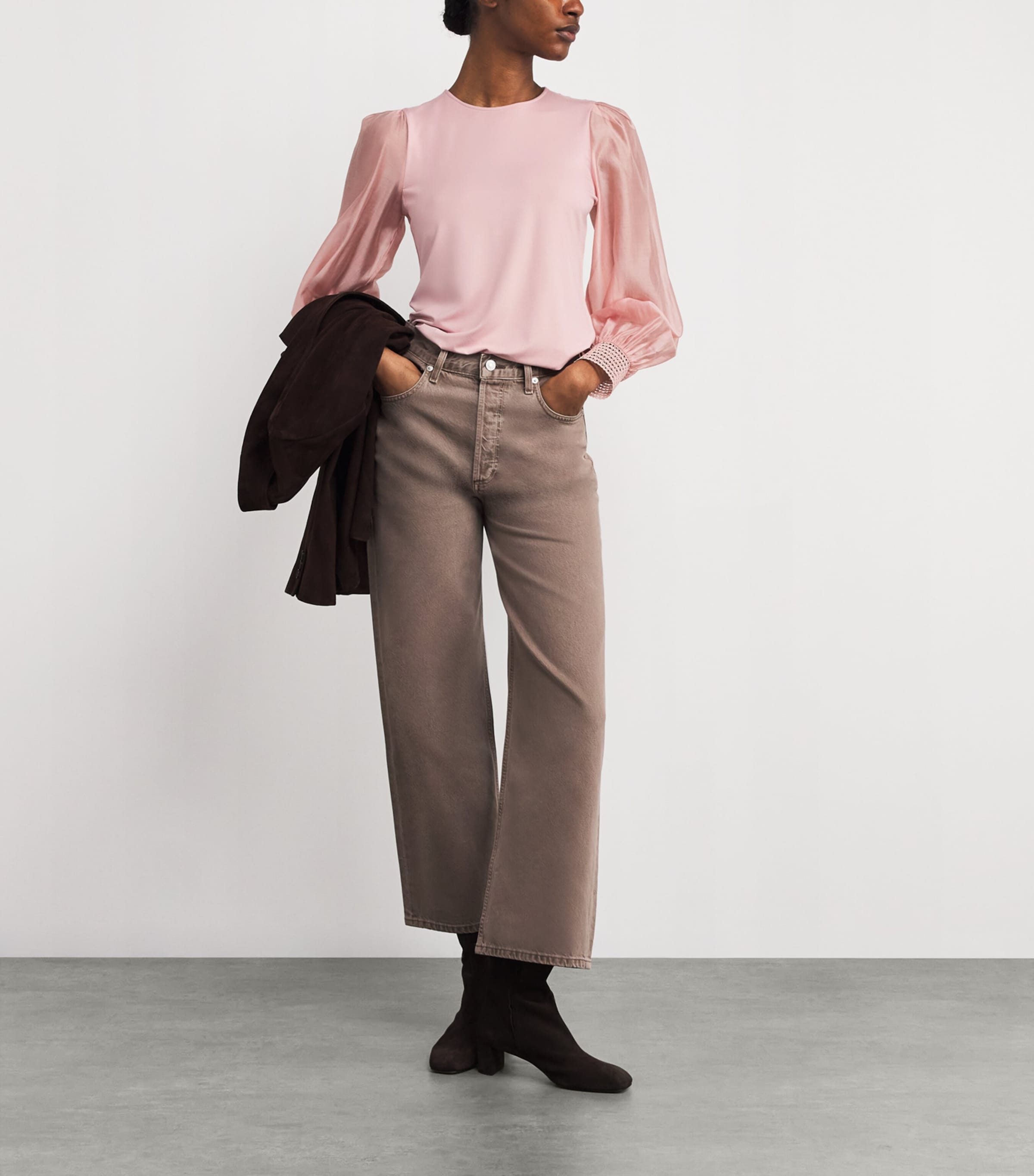 ME+EM Pink Balloon Sleeve Blouse