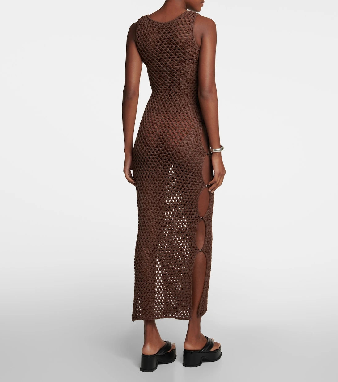 SIR - Aline cutout crochet midi dress