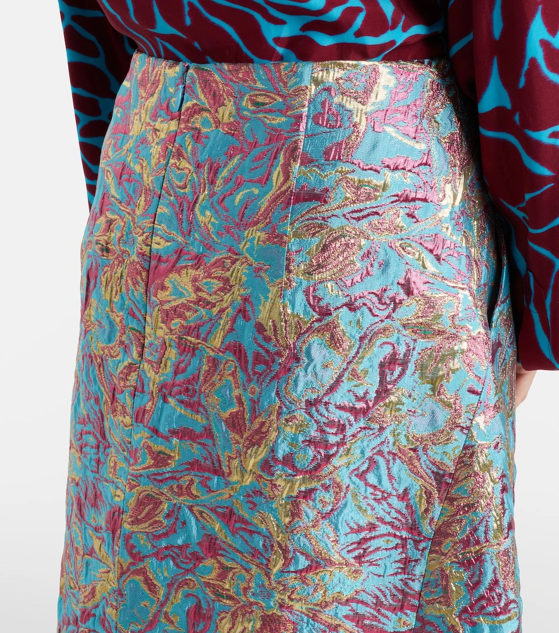 Dries Van Noten - Brocade midi skirt
