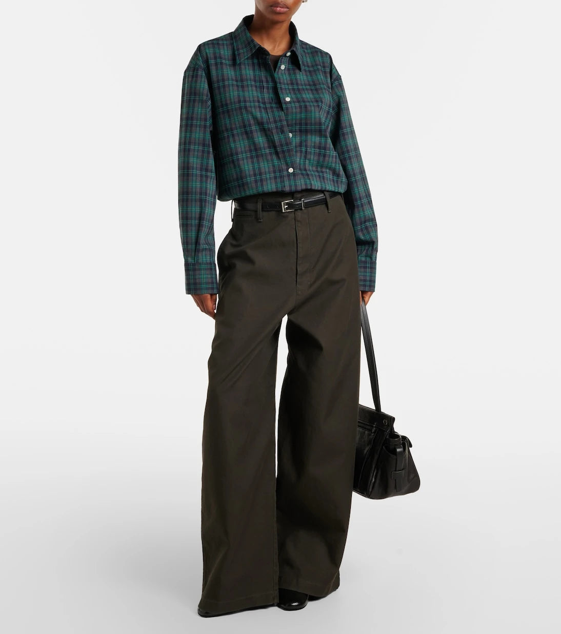 Róhe - Checked oversized wool-blend shirt