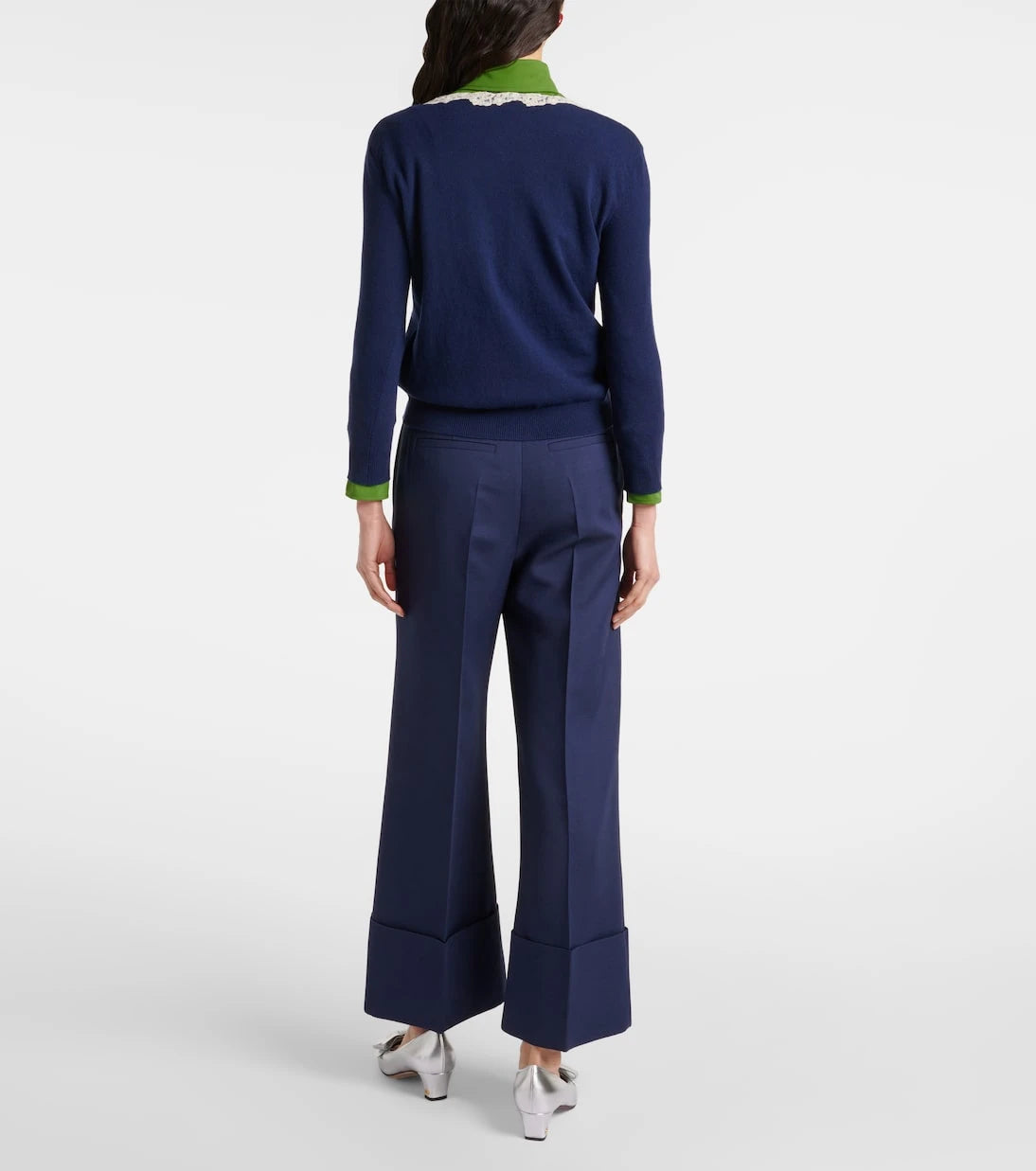 Valentino - Lace-trimmed virgin wool cardigan