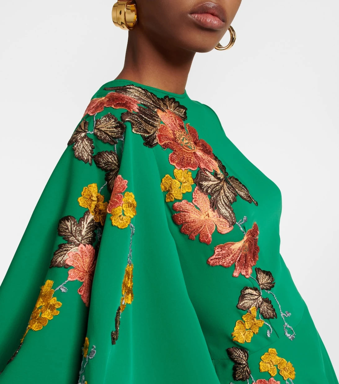 Costarellos - Zinnia embroidered cape maxi dress