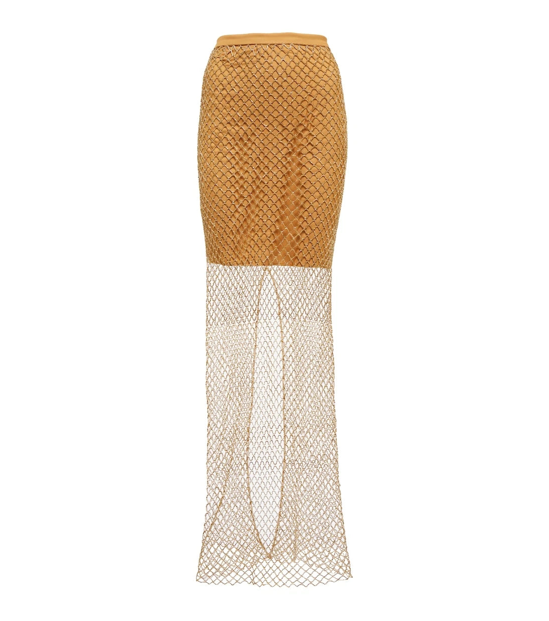 Costarellos - Crystal-embellished net maxi skirt