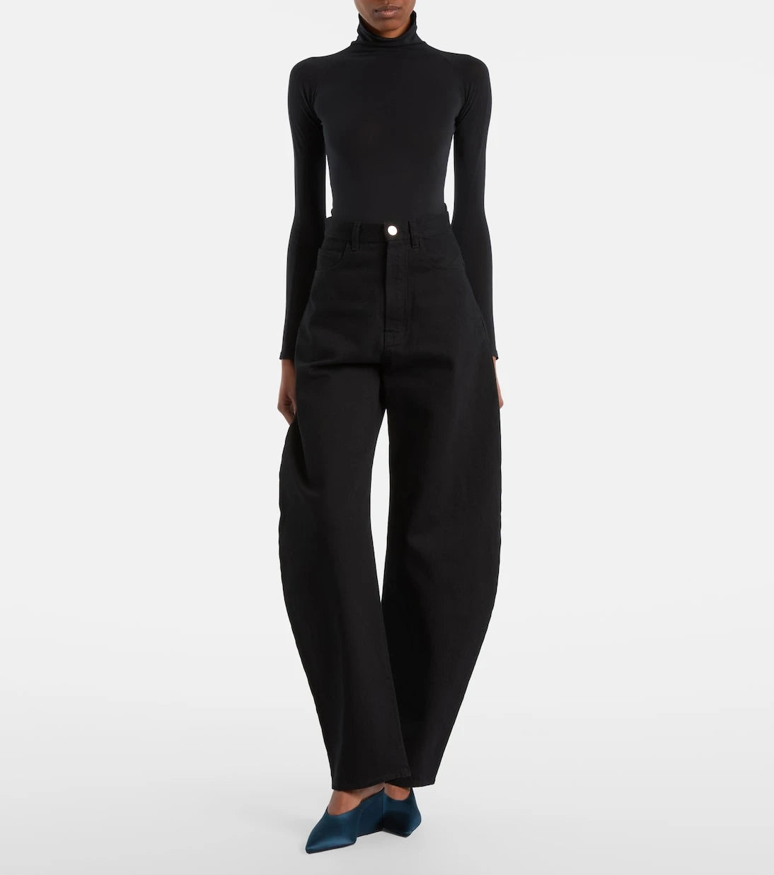 Alaïa - Küp saten dolgu topuk terlik