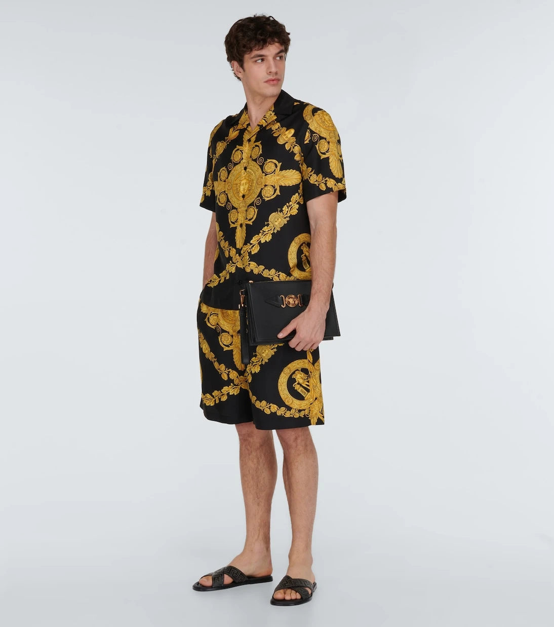 Versace - Greca leather slides