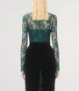 Valentino Green Lace Floral Top