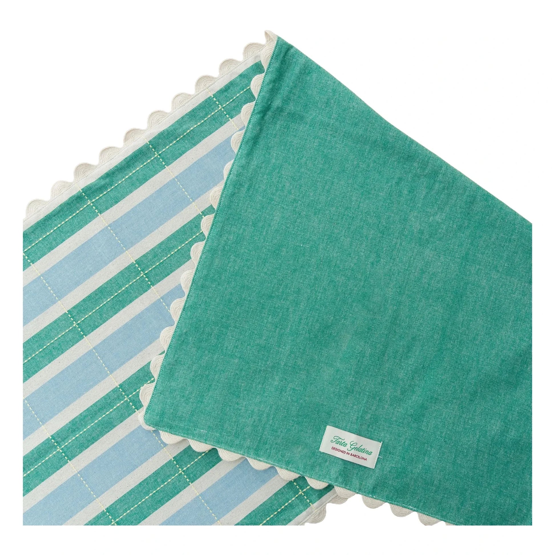 Tarta Gelatina - Organic cotton table runner | Blue