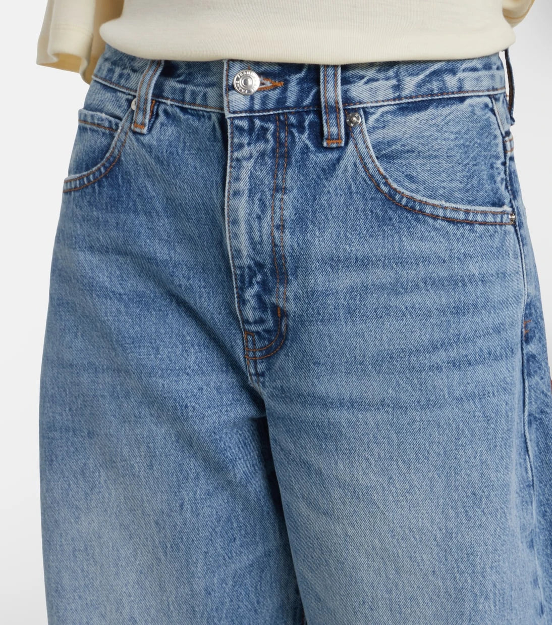 Frame - Bubble cropped barrel-leg jeans