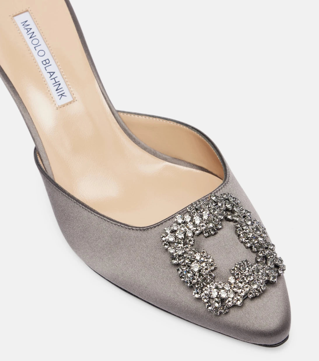 Manolo Blahnik - Hangisimu embellished satin mules