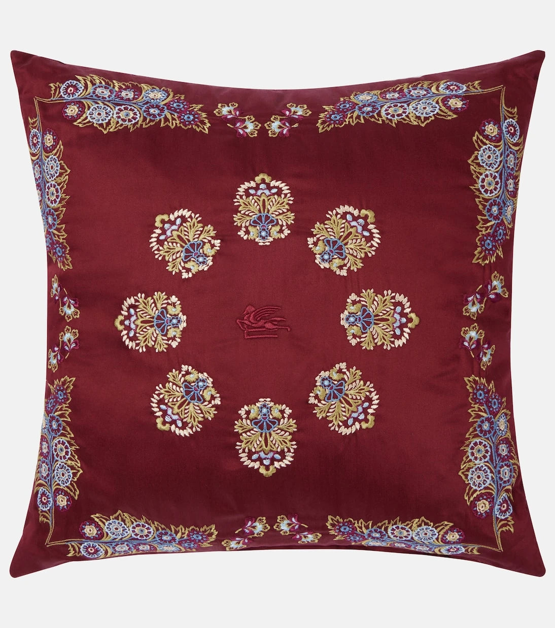 Etro - Embroidered cotton satin cushion