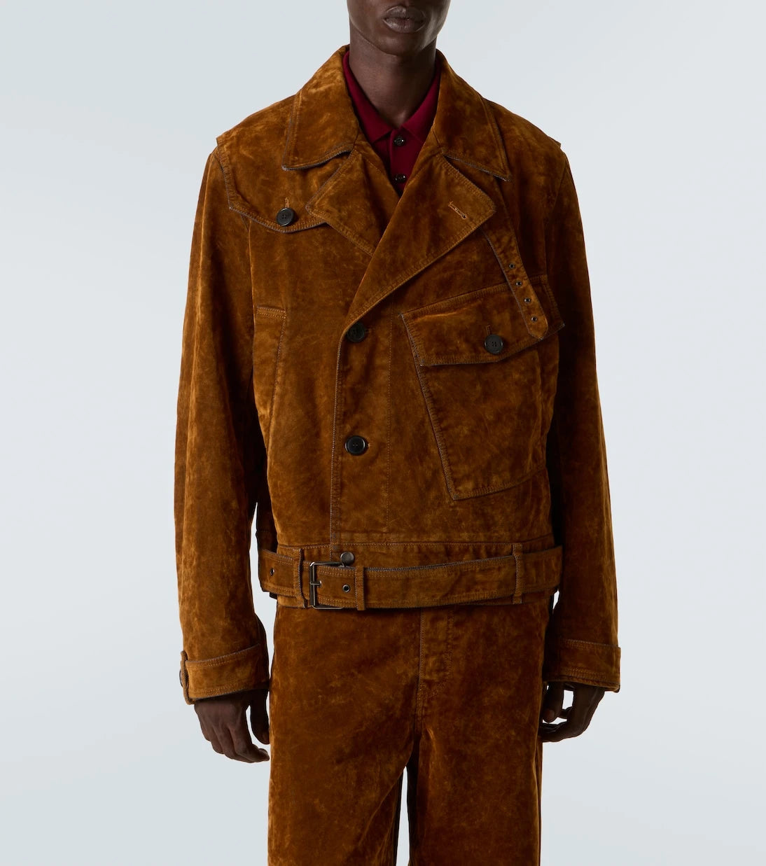 Dries Van Noten - Vassel belted cotton biker jacket