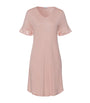 Hanro Nude Cotton-Blend Short-Sleeve Claire Nightdress