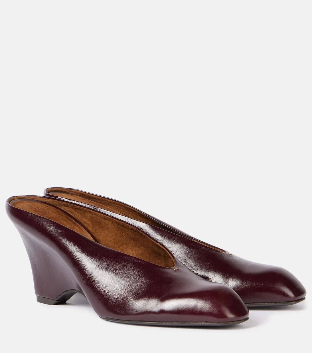 Khaite - Colt 75 leather wedge mules