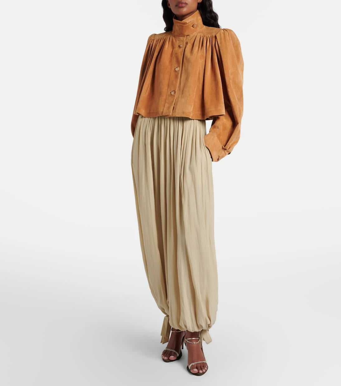 Chloé - Zia embellished metallic leather sandals